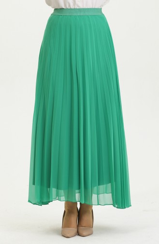 Plus Size Pleated Chiffon Skirt Green 4325 1224