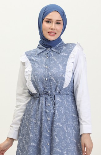 Tunique Détaillée Volant D`inertie Bleu Bébé T1565 1081