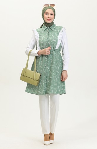 Schwungrad Detaillierte Tunika Mint T1565 1082
