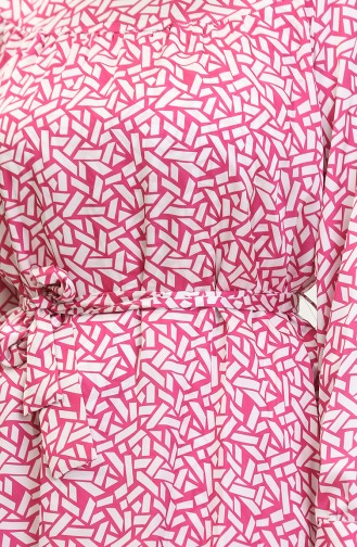 Floor Detailed Plus Size Tunic Pink T1634 1125