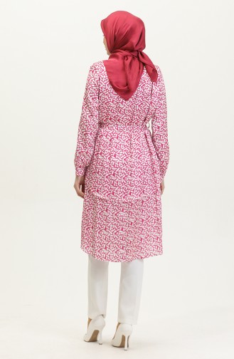 Floor Detailed Plus Size Tunic Pink T1634 1125