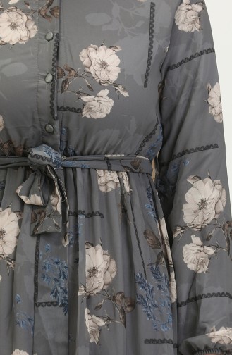 Robe Mousseline à Motifs 81833-06 Gris 81833-06