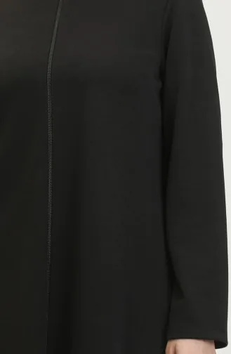 Front Zippered Double Abaya 2028-01 Black 2028-01
