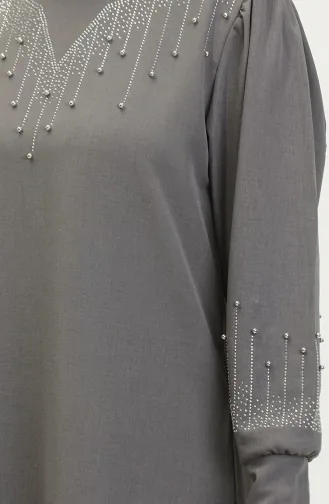 Jurk Met Steenprint 0406-03 Grijs 0406-03