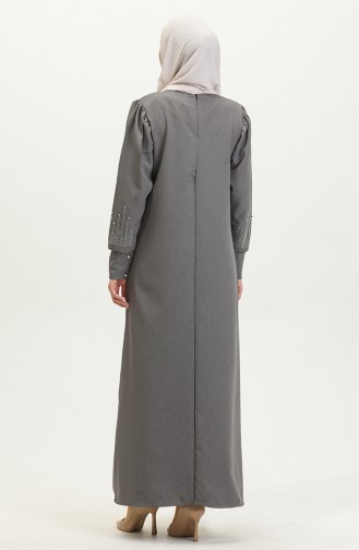 Jurk Met Steenprint 0406-03 Grijs 0406-03