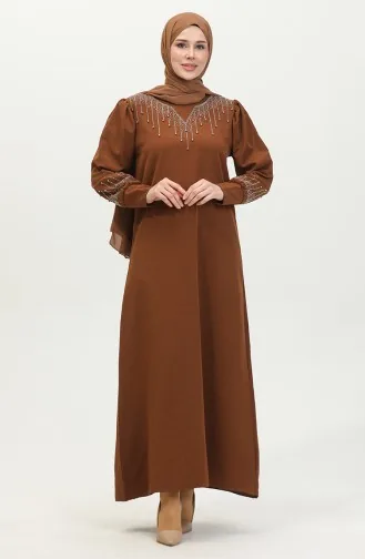 Robe Imprimée Pierre 0406-01 Marron 0406-01