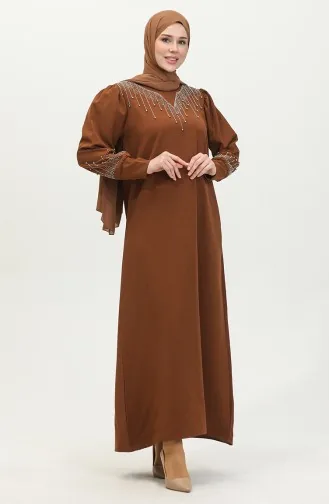 Robe Imprimée Pierre 0406-01 Marron 0406-01