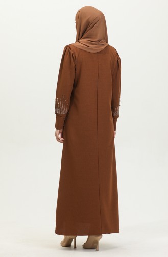 Steinbedrucktes Kleid 0406-01 Braun 0406-01