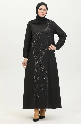Abendkleid Mit Steindruck 0407-03 Schwarz 0407-03