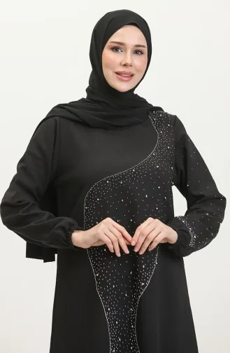 Abendkleid Mit Steindruck 0407-03 Schwarz 0407-03
