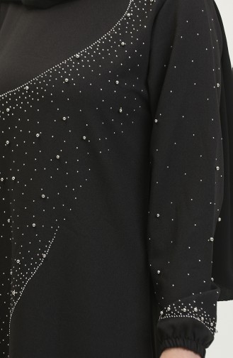 Robe De Soirée Imprimée Pierre 0407-03 Noir 0407-03