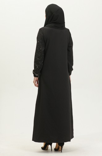 Robe De Soirée Imprimée Pierre 0407-03 Noir 0407-03