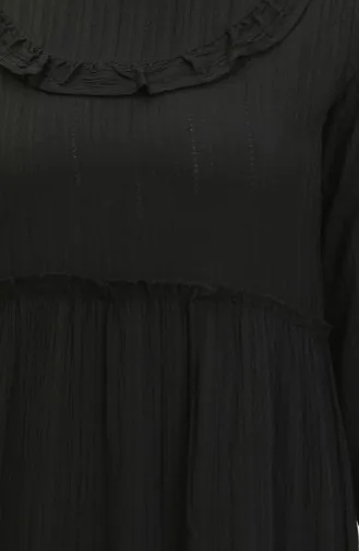 فستان بتصميم سادة 0405-02 لون أسود 0405-02
