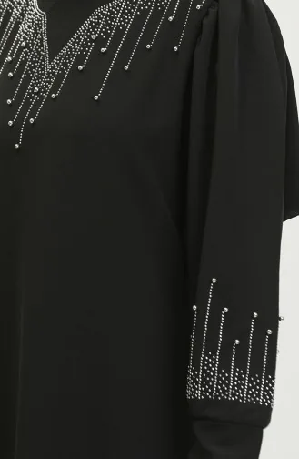 Jurk Met Steenprint 0406-02 Zwart 0406-02