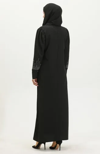 Jurk Met Steenprint 0406-02 Zwart 0406-02