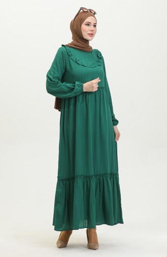 Robe à Volants 0405-04 Vert Emeraude 0405-04