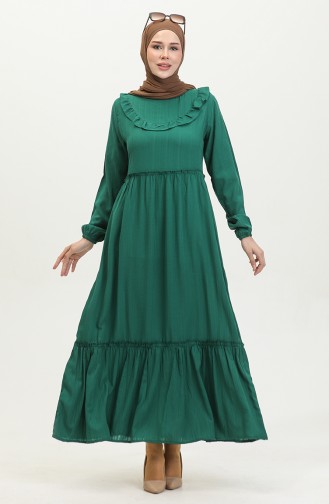 Robe à Volants 0405-04 Vert Emeraude 0405-04
