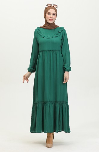 Robe à Volants 0405-04 Vert Emeraude 0405-04