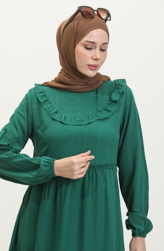 Robe à Volants 0405-04 Vert Emeraude 0405-04