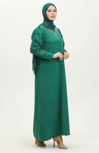 Robe Imprimée Pierre 0406-04 Vert Emeraude 0406-04