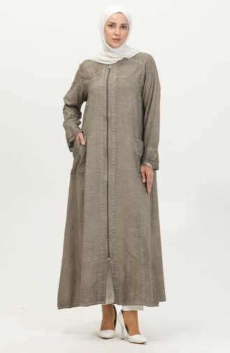 Şile Fabric Authentic Abaya 8877-04 Beige 8877-04