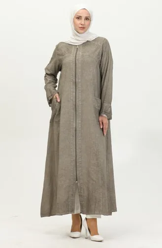Şile Fabric Authentic Abaya 8877-04 Beige 8877-04