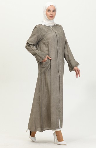 Şile Fabric Authentic Abaya 8877-04 Beige 8877-04