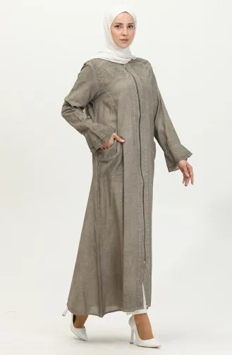 Şile Fabric Authentic Abaya 8877-04 Beige 8877-04