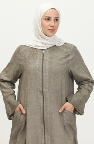 Şile Fabric Authentic Abaya 8877-04 Beige 8877-04