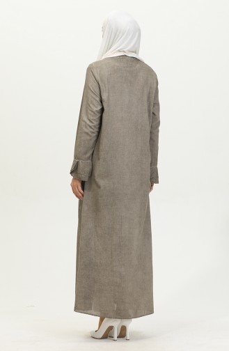 Şile Fabric Authentic Abaya 8877-04 Beige 8877-04