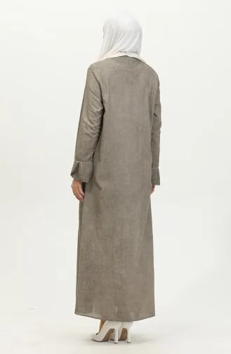Şile Fabric Authentic Abaya 8877-04 Beige 8877-04