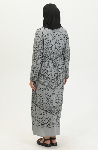 Robe à Motifs En Tissu 4444-09 Gris 4444-09