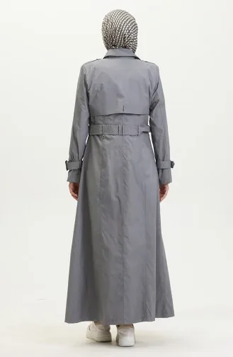 Vivezza Double Breasted Front Back Cape Lined Topcoat 6714-20 Gray 6714-20