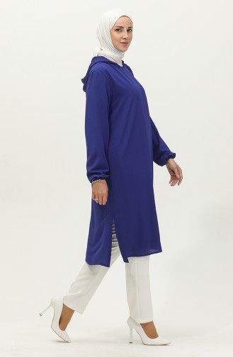 Kapüşonlu Araboy Tunik 1692-05 Saks