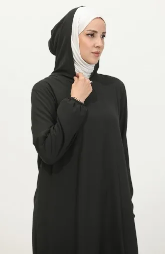 تونيك عربي بغطاء للرأس 1692-03 لون أسود 1692-03
