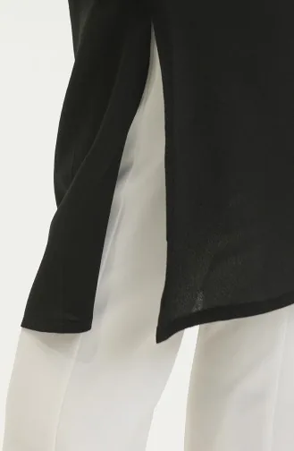 تونيك عربي بغطاء للرأس 1692-03 لون أسود 1692-03