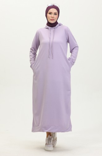 Zweifädiges Sportkleid Mit Kapuze 0190-18 Helllila 0190-18