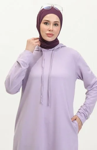 Zweifädiges Sportkleid Mit Kapuze 0190-18 Helllila 0190-18