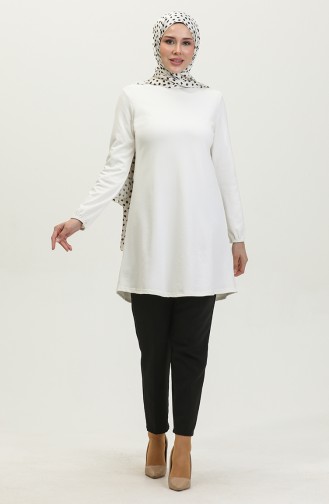Seasonal Plain Jacquard Tunic 8725-01 white 8725-01