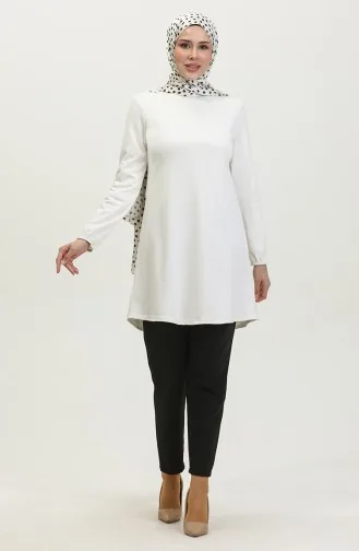 Seasonal Plain Jacquard Tunic 8725-01 white 8725-01