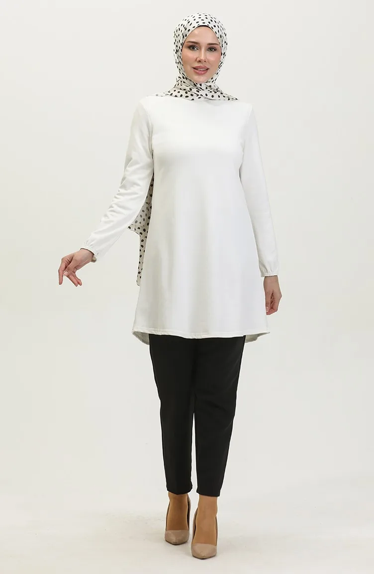 Seasonal Plain Jacquard Tunic 8725-01 white 8725-01