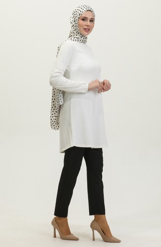 Seasonal Plain Jacquard Tunic 8725-01 white 8725-01