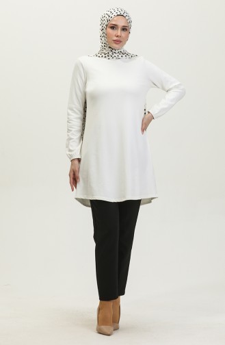 Seasonal Plain Jacquard Tunic 8725-01 white 8725-01