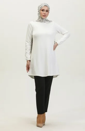 Seasonal Plain Jacquard Tunic 8725-01 white 8725-01