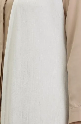 Schlichte Fließende Lange Weste 8726-06 Weiß 8726-06