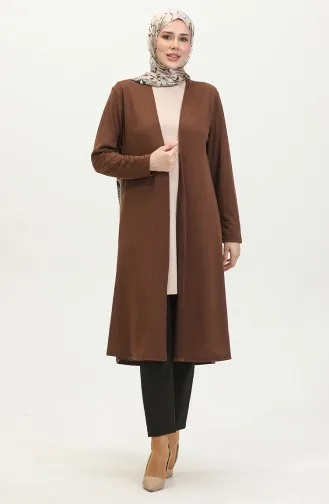 Cardigan Long Fluide Uni 8727-05 Brun 8727-05