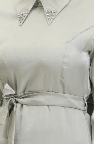 فستان كتان لامع 81857-06 أخضر مينت 81857-06