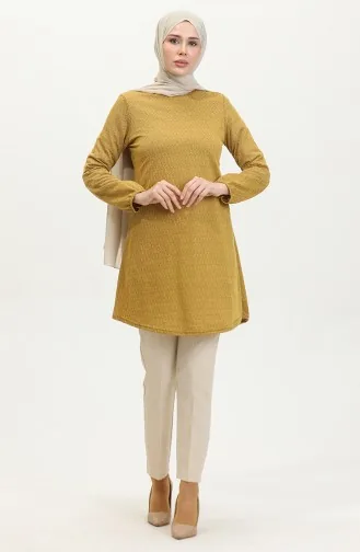 Patterned Jacquard Tunic 8723-01 Saffron Color 8723-01