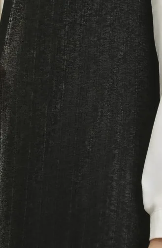 Schlichte Fließende Lange Weste 8726-01 Schwarz 8726-01