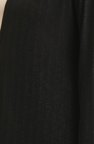 Plain Flowy Long Cardigan 8727-01 Black 8727-01